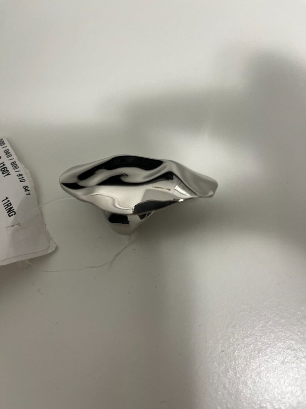 $590 Alexander McQueen Beam Ring color: SILVER New Size 11 Statement Ring Women - Picture 12 of 15